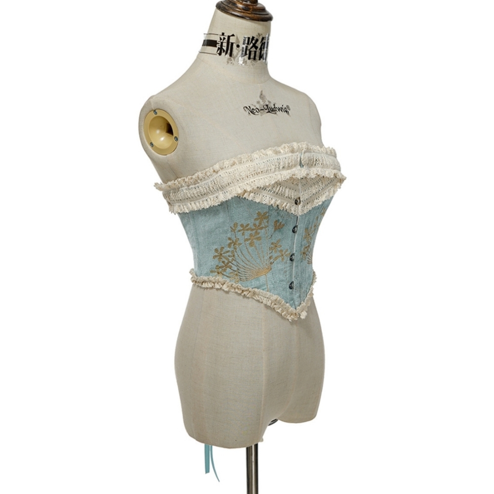 FanPlusFriend Les Sylphides Elegant Floral Jacquard Steel Boned Corset